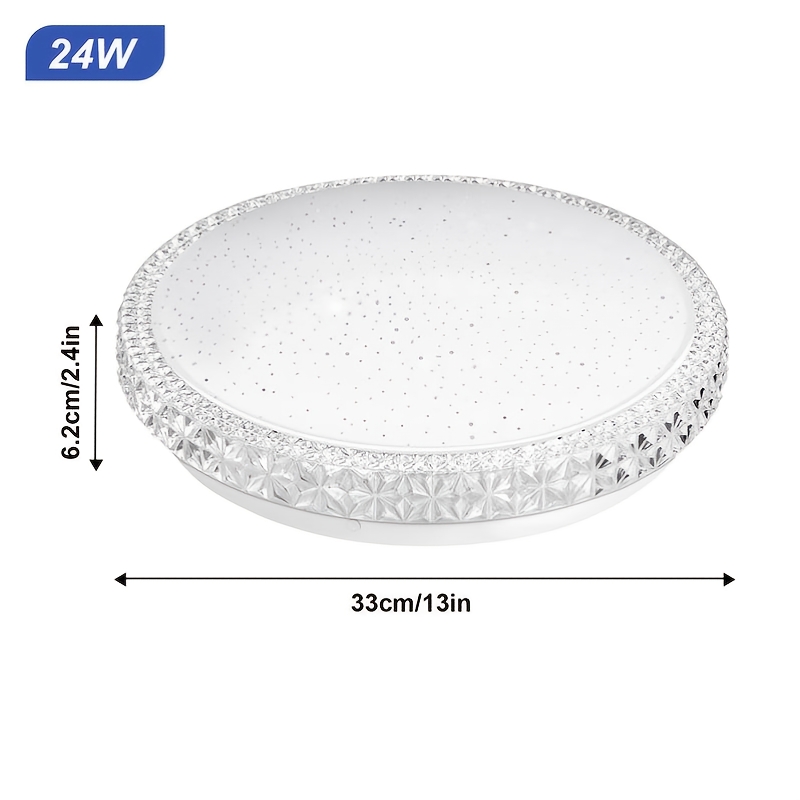 24w Modern Led Ceiling Light, Modern Starry Sky Flush Mount Round Lamps, Ceiling Light Hardwired, Non-dimmable Ceiling Lamp, For Bedroom, Study, Kitchen, Dressing Room, Hallway, , Store And Office