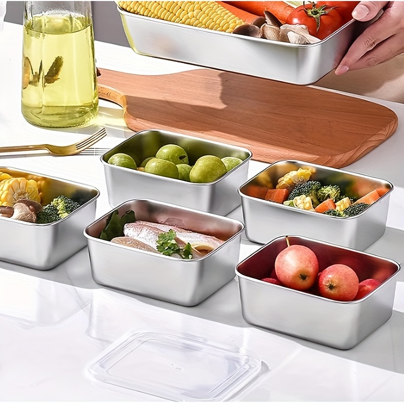 4 stainless   keeping boxes refrigerator food storage containers pickle meal preparation containers practical for home and outdoor picnics details 6