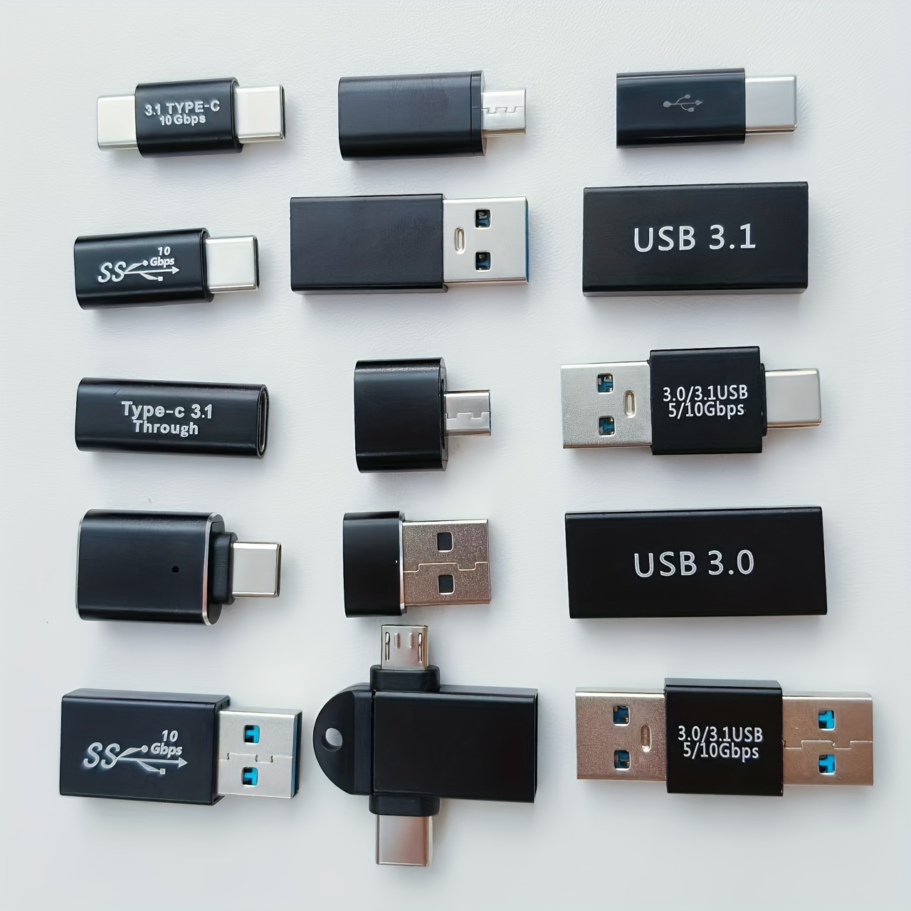 TEMU Juego de 15 Adaptadores USB-C a USB-A, Adaptador USB-C a OTG para PC, Portátil y Smartphone