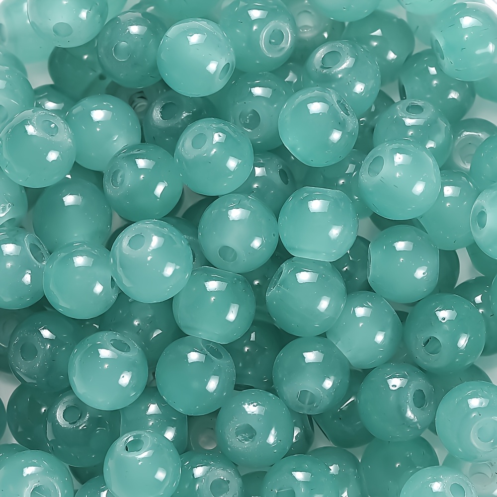 TEMU 50pcs Cuentas de Vidrio de 6Mm Cuentas de Jade Cuentas Espaciadoras Pulsera Collar para Suministros de Fabricación de Joyas