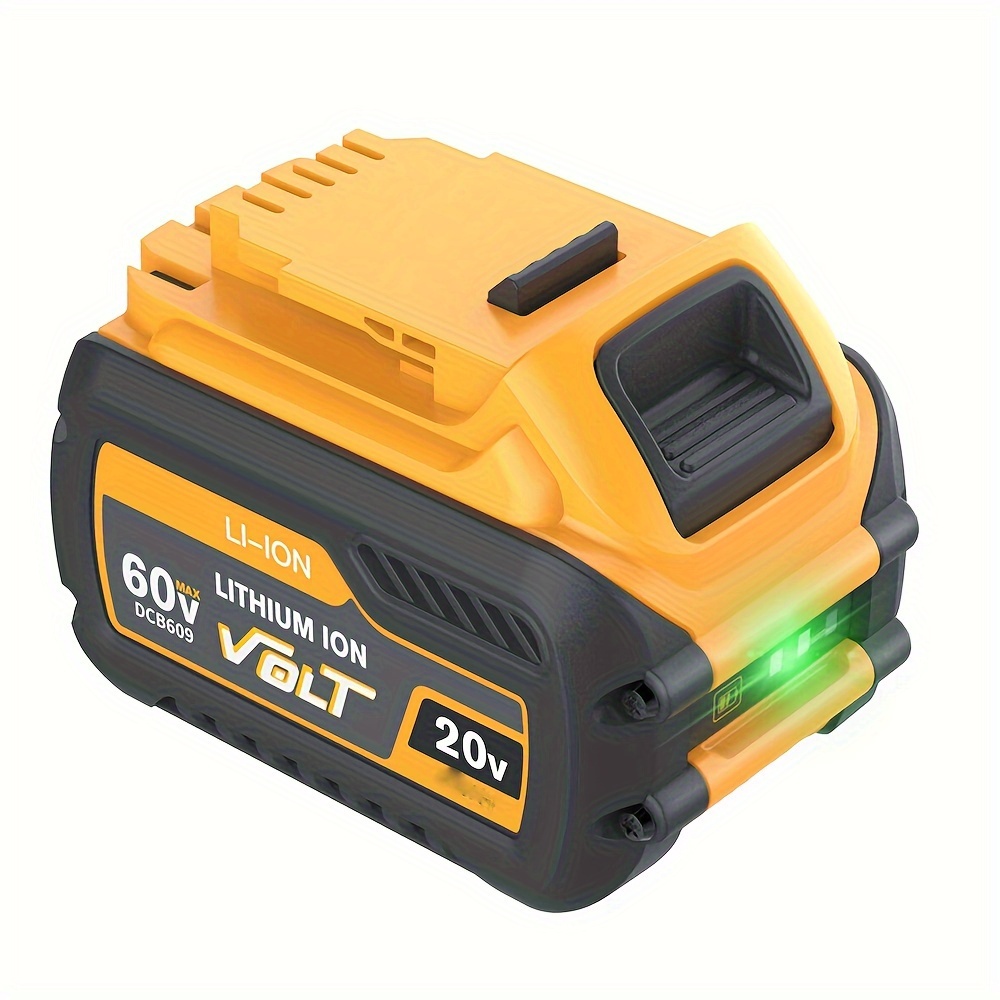 

1pc 12.0ah Dcb606 Li- For Dewalt - 20v/60v Max Xr, Flex-volt For Led Charge Indicator, & Long- For Cordless Tools