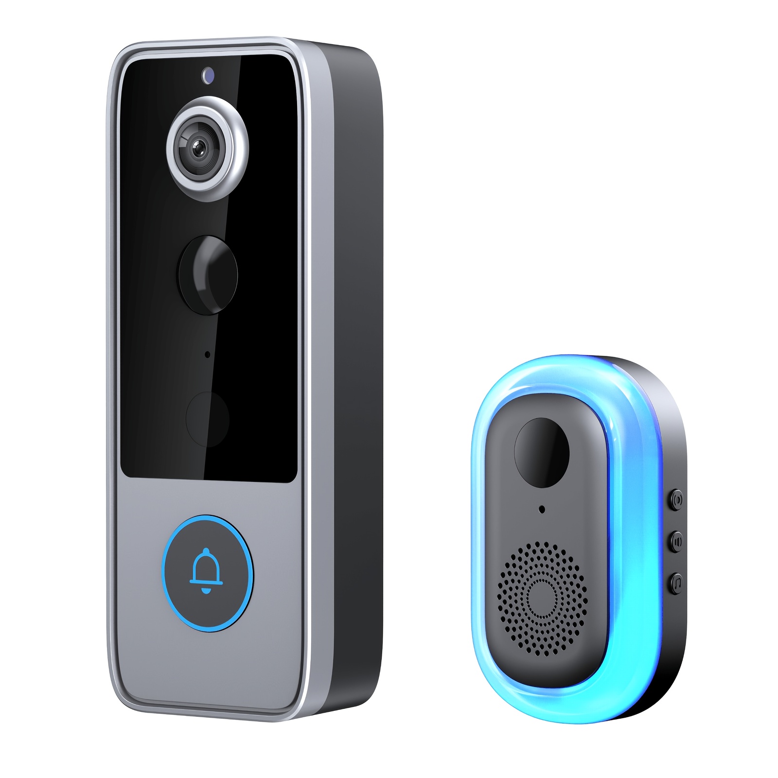 TEMU Wireless Smart Video Doorbell, 1080p Video Doorbell, 4000mah Battery Power Supply, Ip65, Intelligent Detection, Active , Night Vision, Sd Card