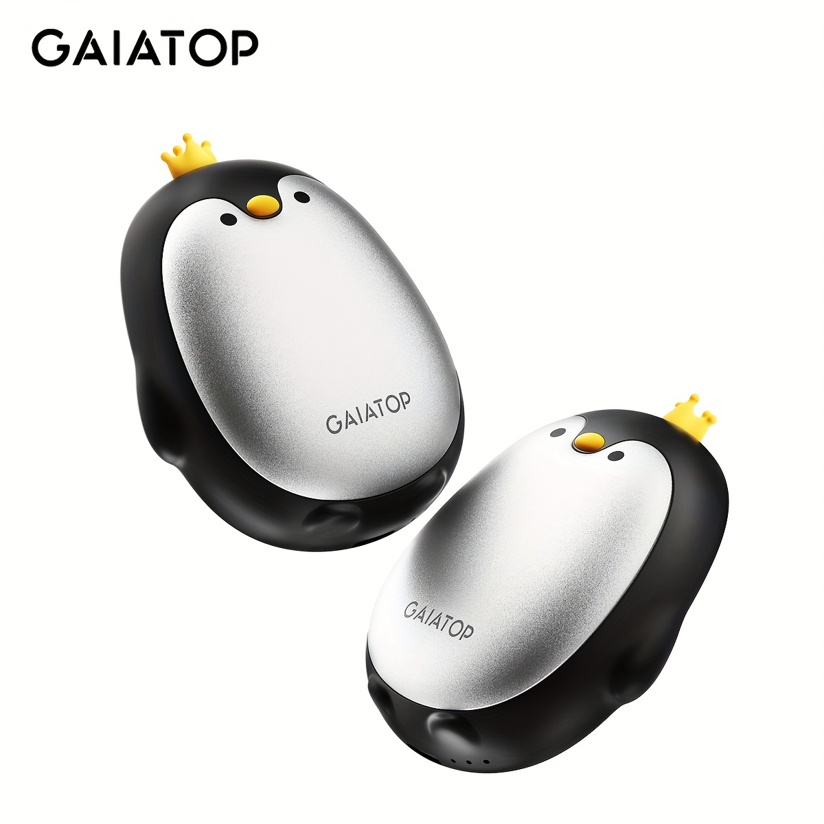 TEMU Gaiatop 2pcs Cute Magnetic Hand Warmers - Usb Rechargeable, Portable & Ideal For Parties, Climbing & Travel - Black