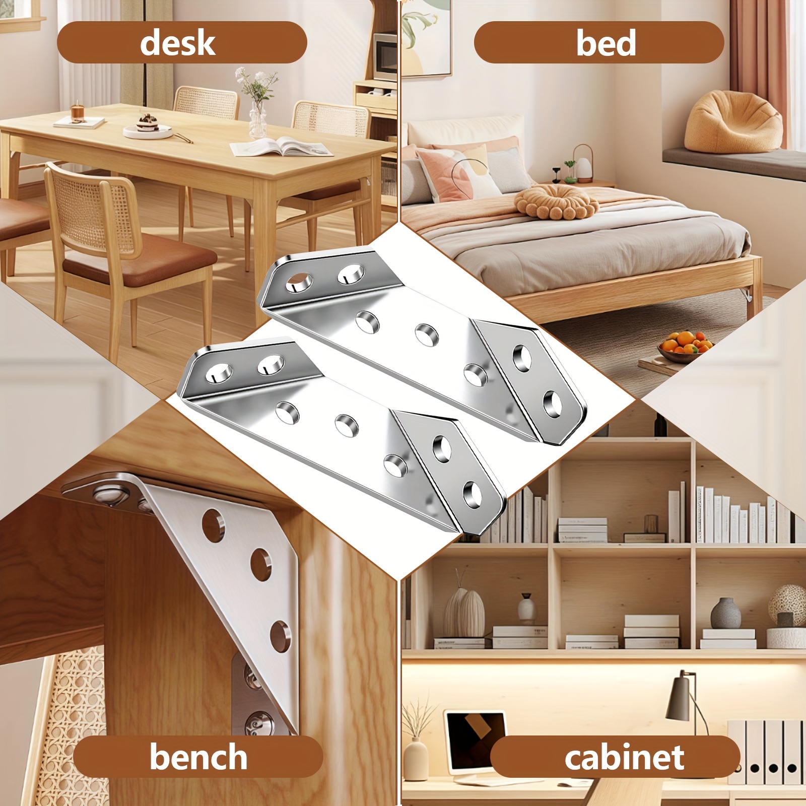 240 Heavy-duty Thickened Stainless Steel Corner Brackets, Sturdy... product image 4
