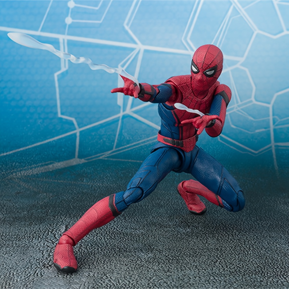 MARVEL Spider-Man Collectible PVC Statue With Backpack - Highly Poseable Action Figure - Desk Decor, Gift For Birthdays, Superhero Decorations, Party Decorations, Detailed Sculpt, Pop Culture Lovers