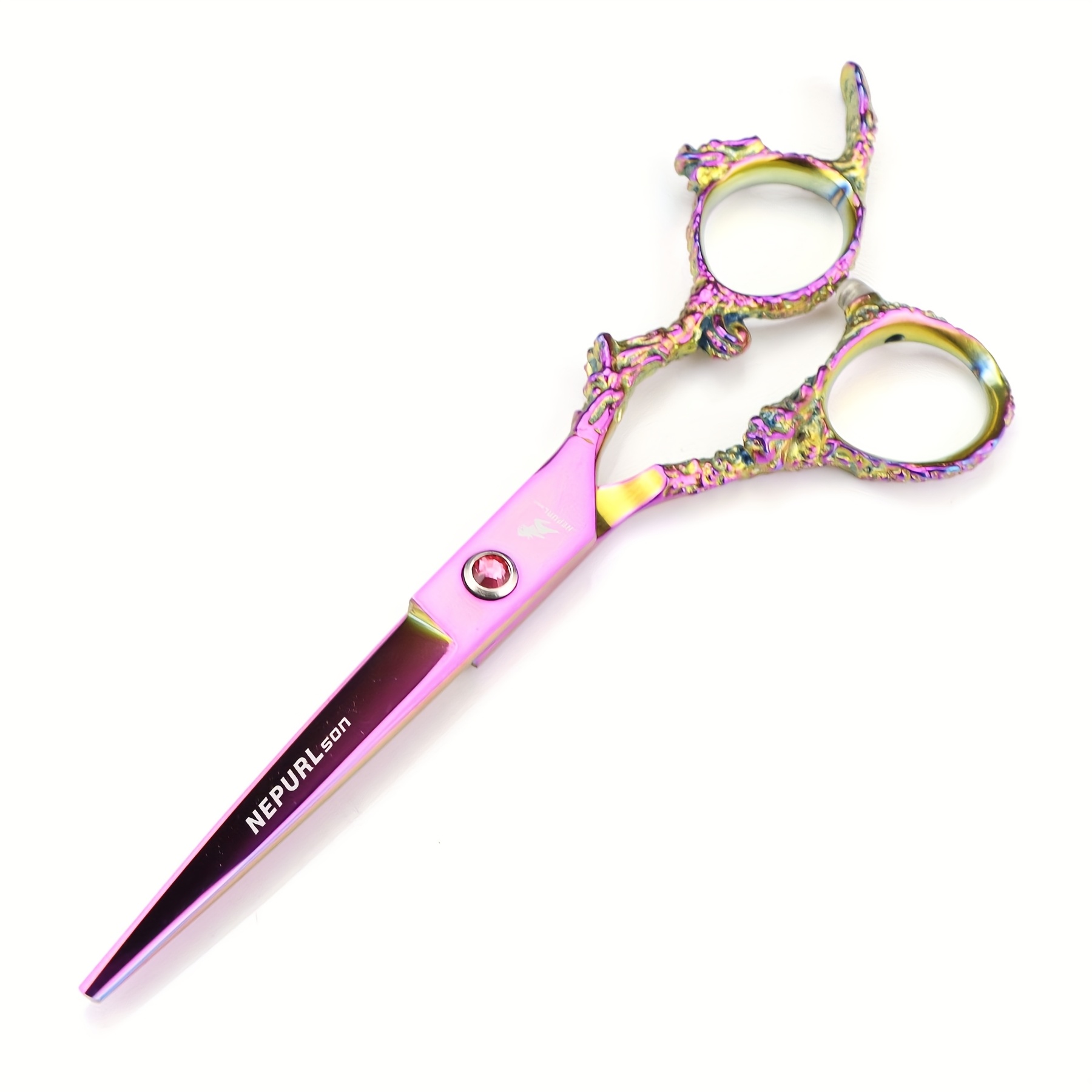 Professional Right-handed Hair Scissors Suitable For Thinning & Bangs - Dragon Handle Haircut With Stainless , -1 Model For Curly/wavy Hair, For Salon Use, & (normal/ Hair)