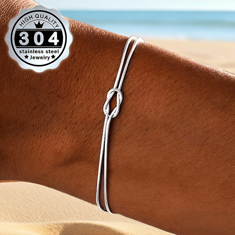 E-shop 1 Stück 304 Edelstahl Verbundring Armband – Einfaches Modernes Unisex , Geeignet für den Partys, Hypoallergen, Langlebig Anlaufgeschützt,