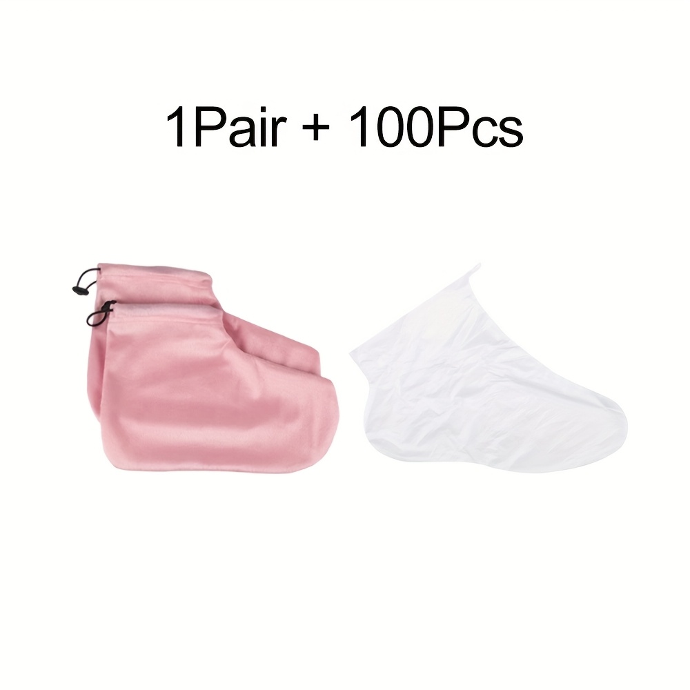 TEMU 102pcs Hand And Foot Care Tools Moisturizing Foot Cover Set, Moisturizing Socks That Used With Light Beige Care Products Spa Foot Care, And