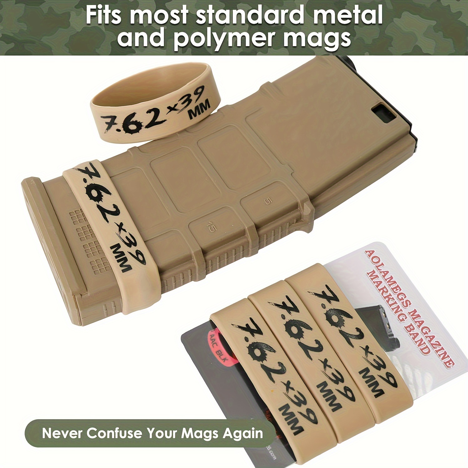 Ammo Band .308 Magazine ID Bands – Pack Of 3 Rubber Bands For Magpul And Other Mags