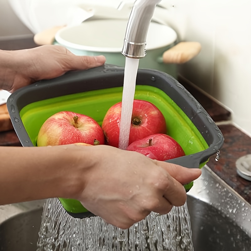 

1pc Collapsible Silicone Colander - Space-saving, Easy Clean & Drain Basket For Kitchen Use