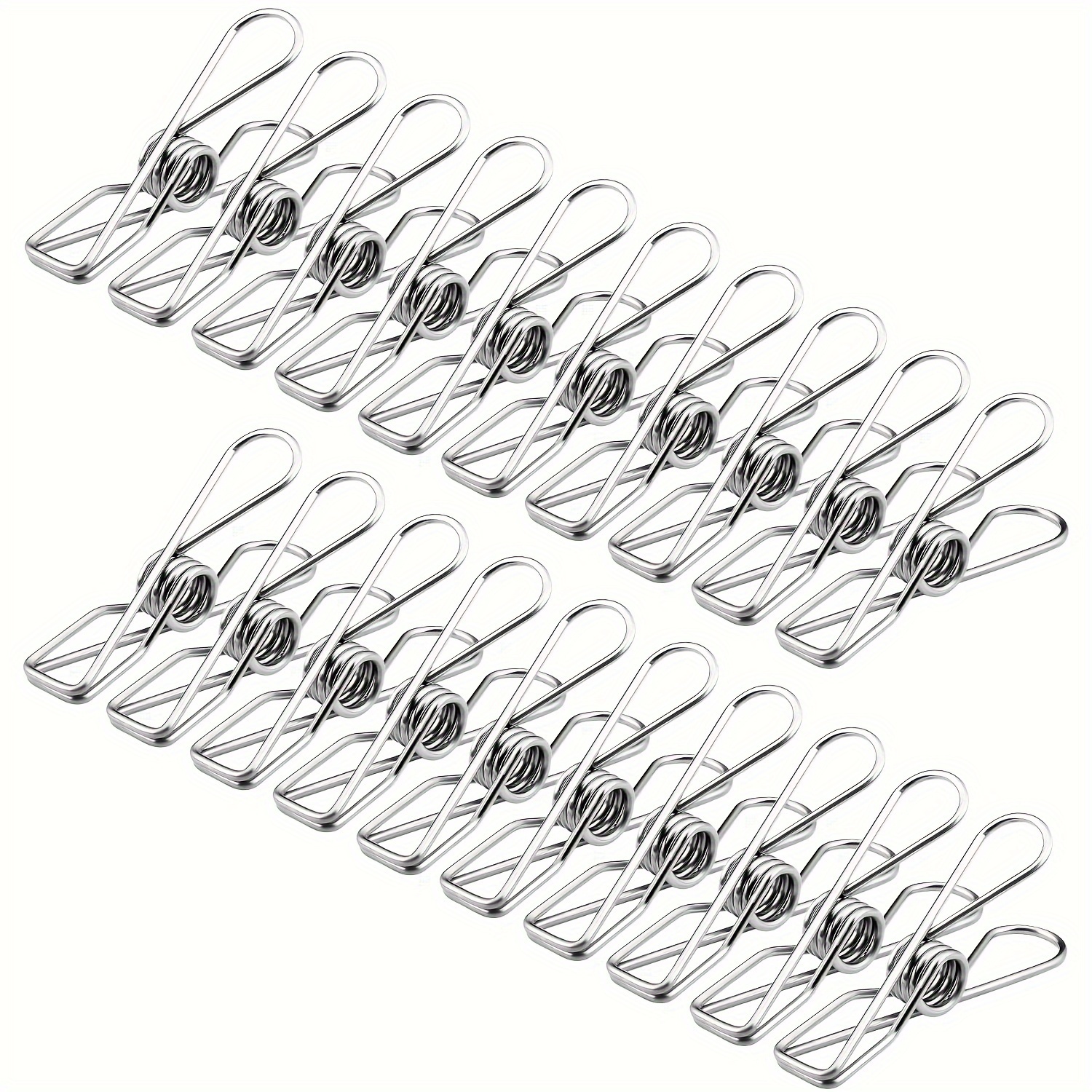 

60 Pack Stainless Steel Clothes Pegs, Metal Hanging Clips, Durable Laundry Clothesline Pins For Clothes, Papers, Snack Sealing