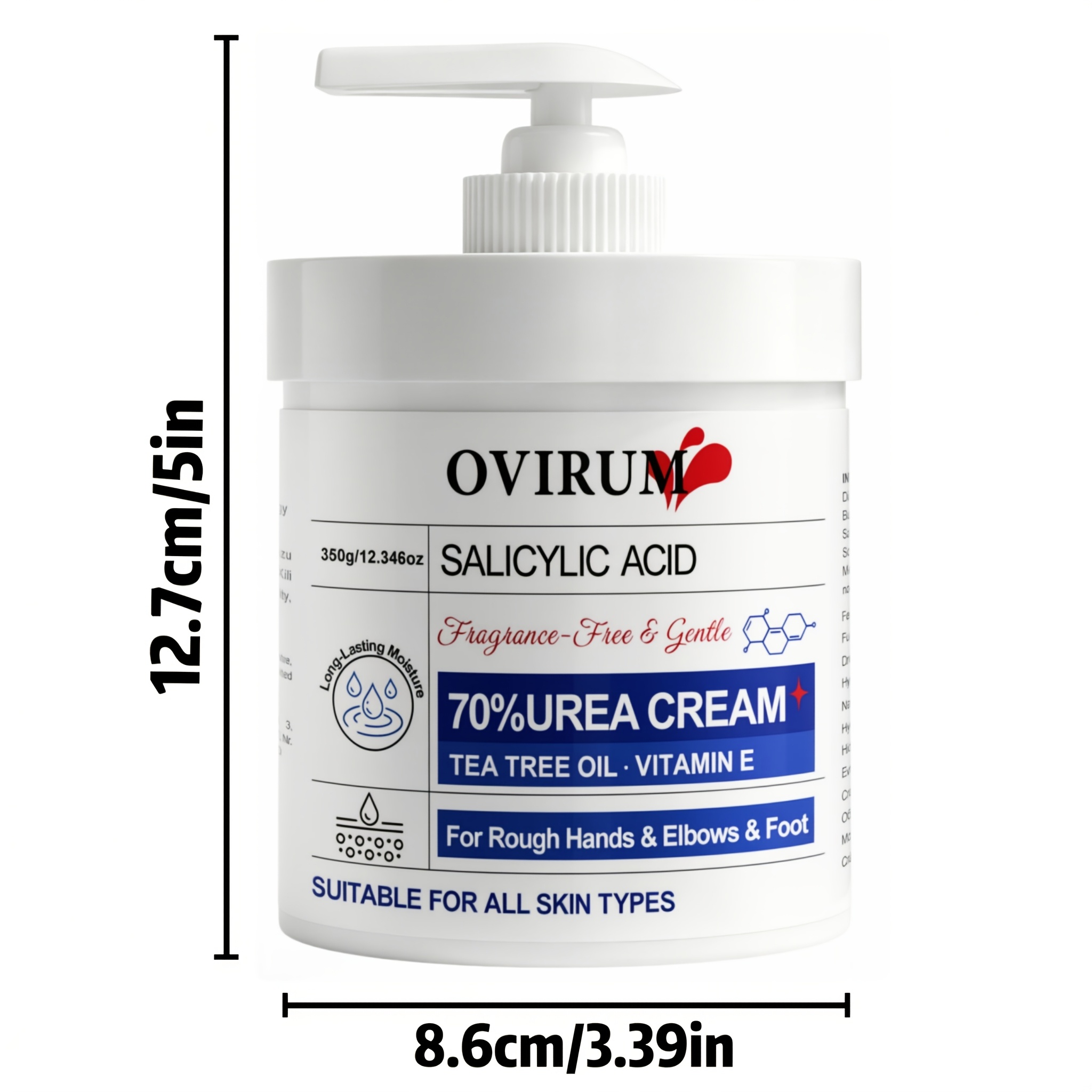 70% Urea Cream, Moisturizing Cream for Rough Heel And Hand, with Vitamin E, Shea Butter, Tea Tree, Delivers 24-Hour Hydration And Defense for Extremely Dry Skin, Easily Absorbed, Suitable for Elbow And Knee, for Men And Women - Image 3