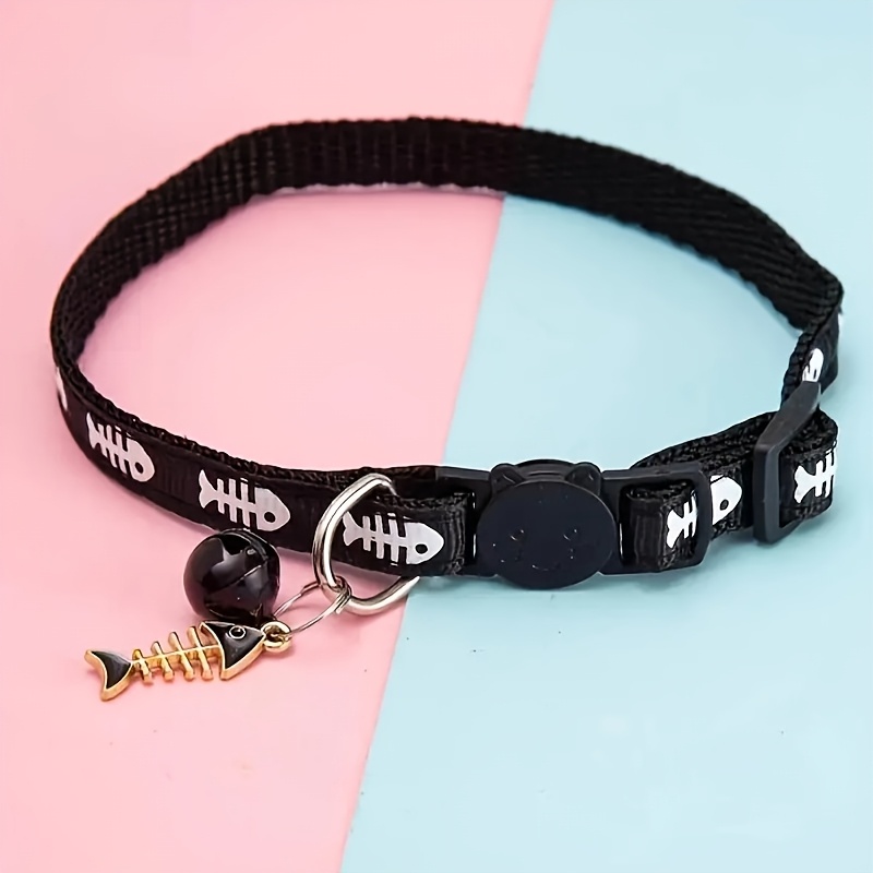 TEMU Collare per animali domestici con accessorio a forma di di pesce e fibbia di regolabile, a di taglia