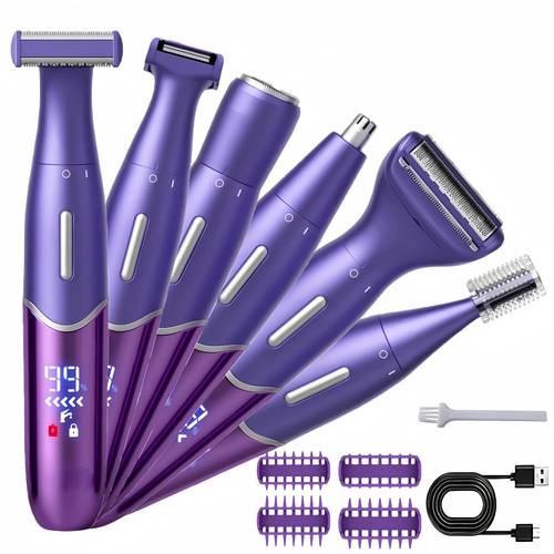 6 in 1 electric shaver and body trimmer for men and women suitable for underarms legs face trimming full body hair shaver high quality usb fast charging lithium battery powered beauty