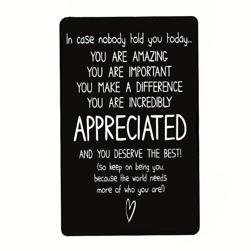 TEMU A Wallet Card Gift With Inspirational Affirmations Like ", Important... !" This Thoughtful Wallet Card Is A Perfect Motivational And Grateful