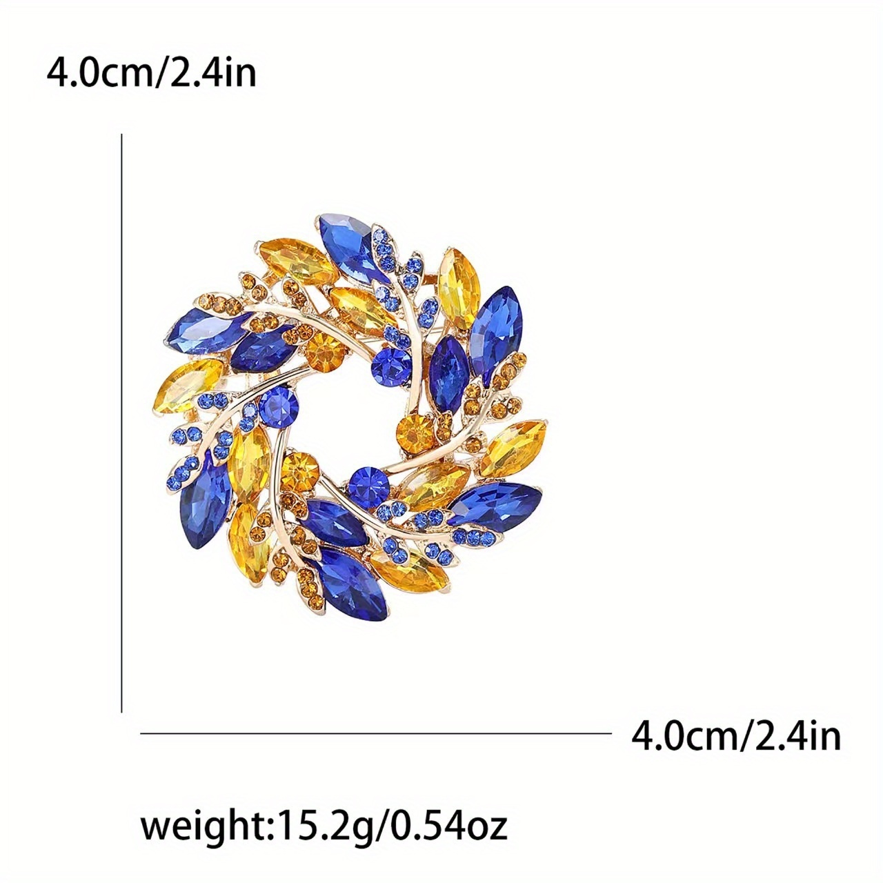 TEMU Alloy Synthetic Wheat Ear Wreath Brooch Elegant Temperament Pin Factory Direct Cross-border Boutonniere 1pc Drop Shipment