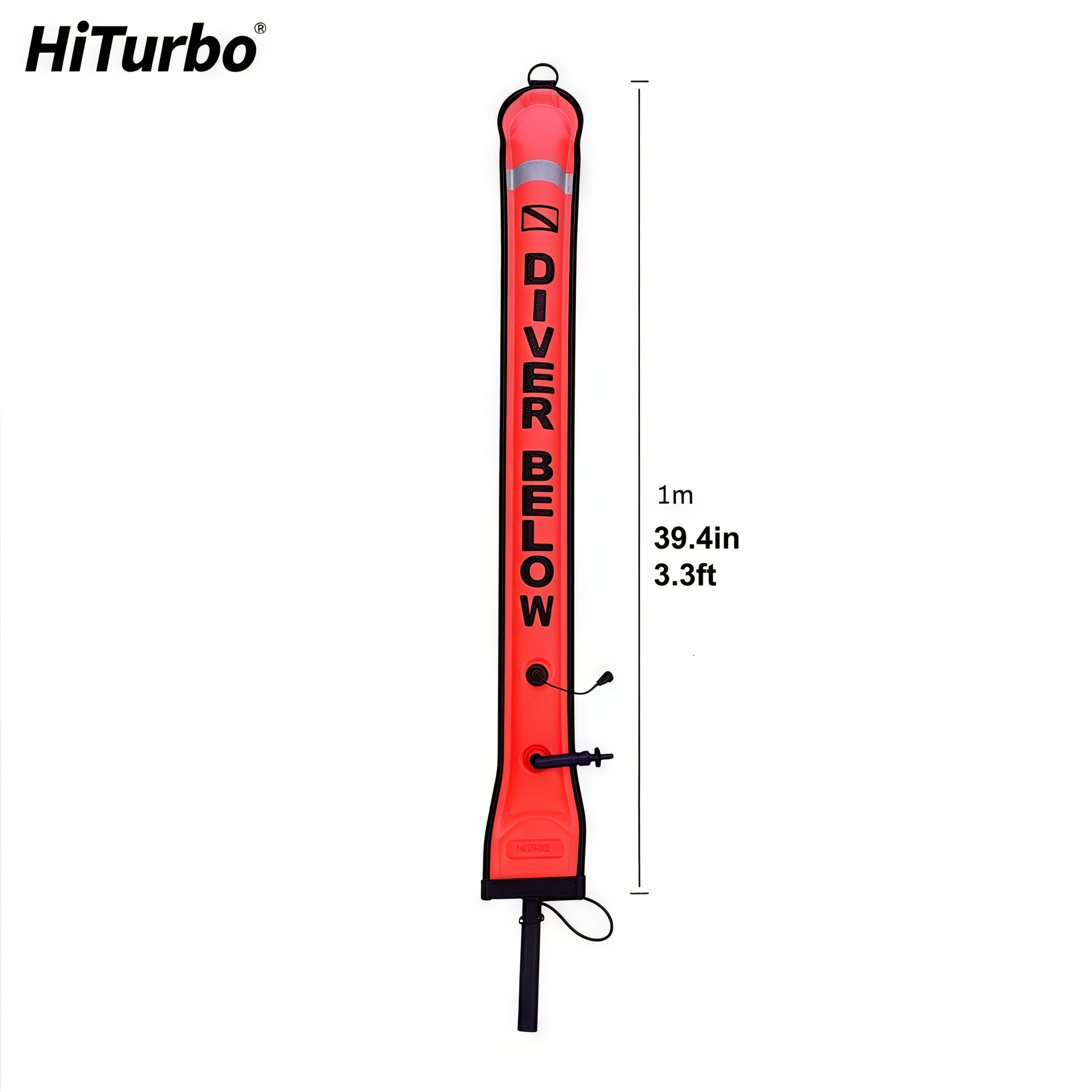 E-shop Hiturbo 150 cm (59 Zoll) / 100 cm (39,4 Zoll) Oberflächenmarkierungsboje für Tauchen, mit offener Bodenkonstruktion, hoher Sichtbarkeit,