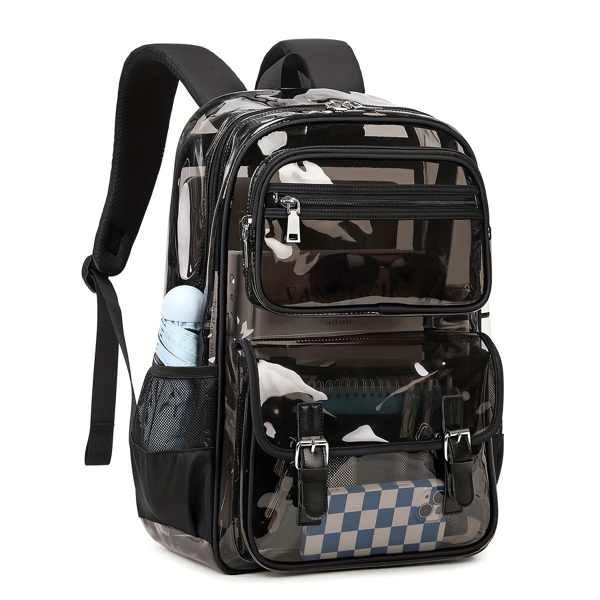Clear Backpack with Zipper Closure and Adjustable Straps Packed Party Celebrate Every Day Clear Backpack; Women main image 3
