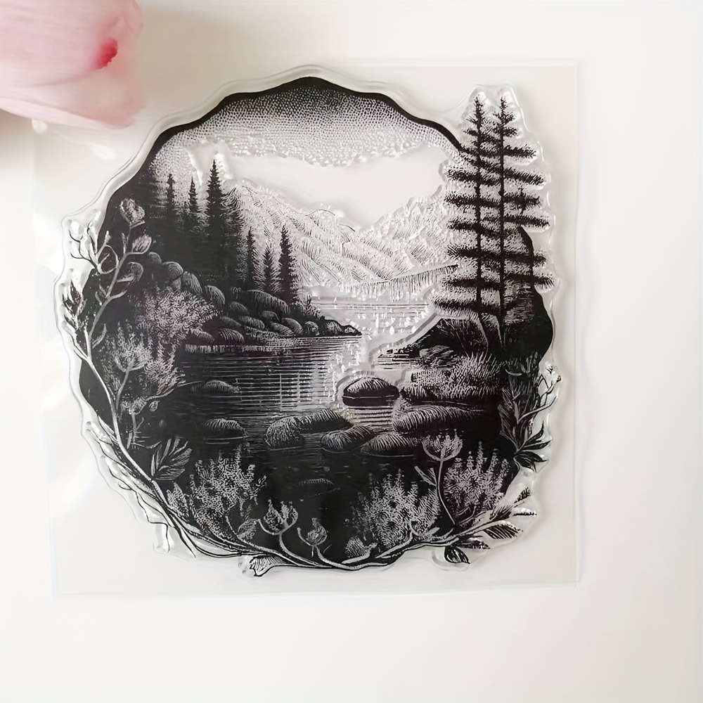 

Scenic Landscape Clear Rubber Stamp For Diy Scrapbooking And Card Making Decoration - Durable Stencil Material