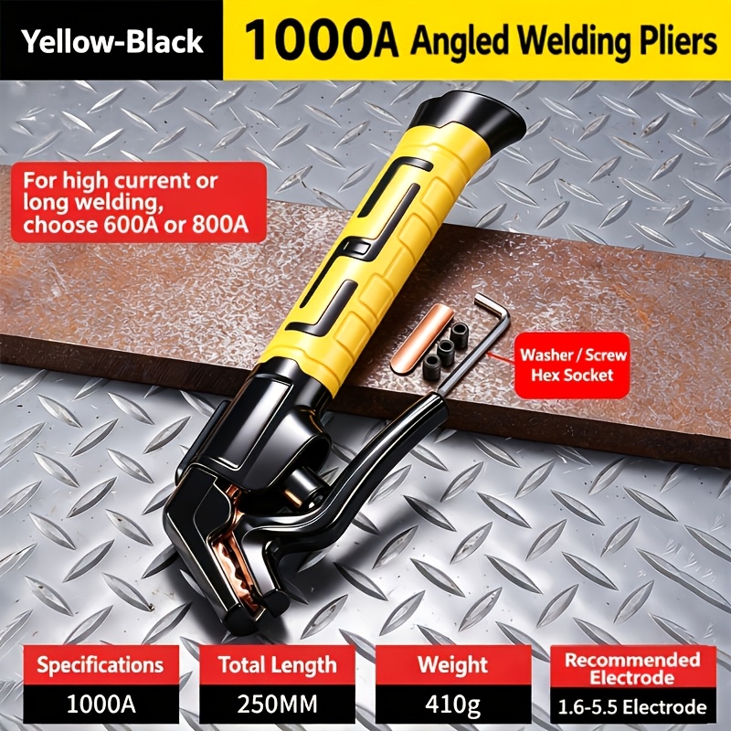 TEMU Welding Electrode Holder,featuring A Thickened Red Copper Clamp Head, Rubber Heat-resistant Handle, Stable Clamping, Non-slip Design, Quick