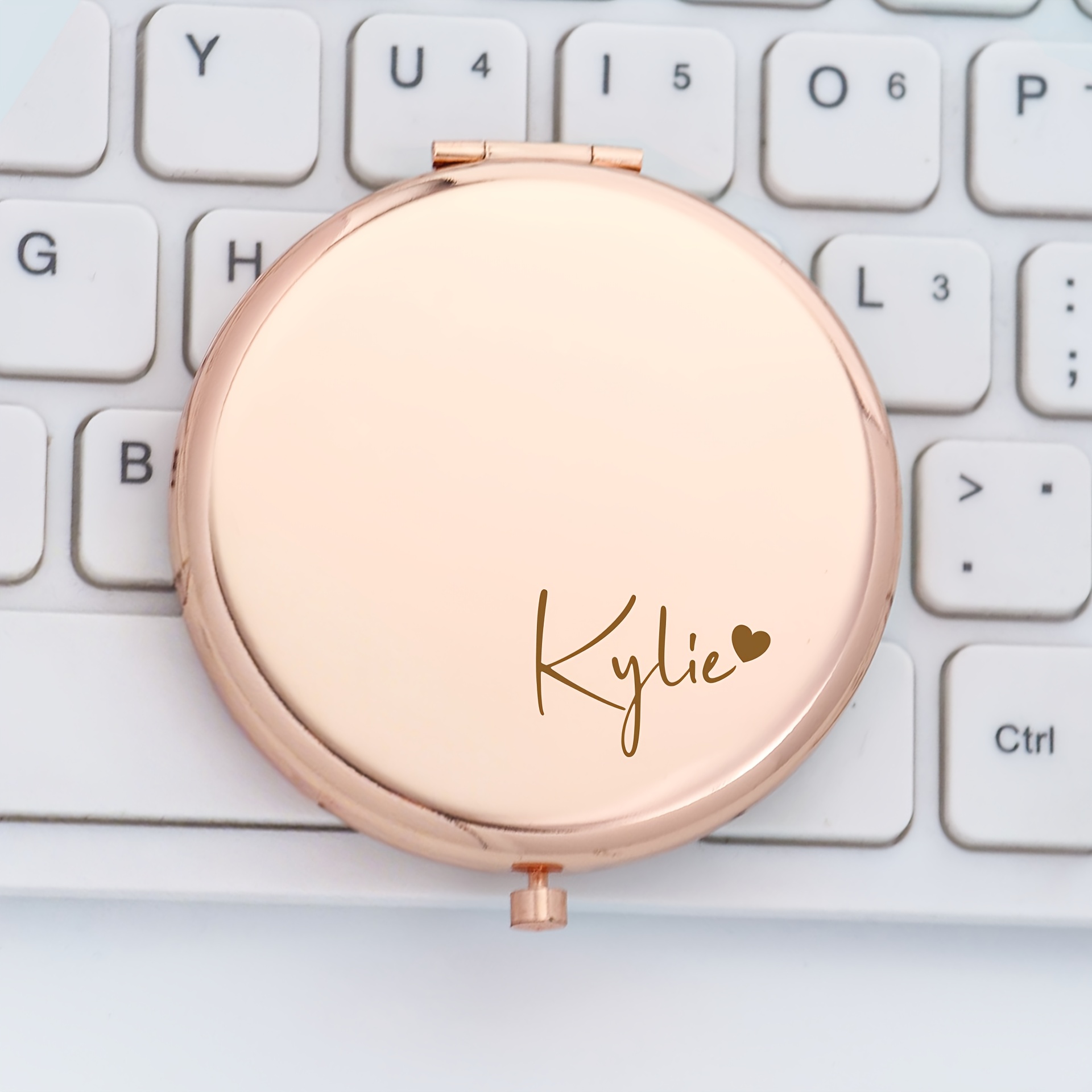 TEMU Personalisierter Make-up-Spiegel mit Herz, -Make-up-Spiegel – Schönes Hochzeitsgeschenk, Junggesellinnenabschiedsgeschenk, Elegantes