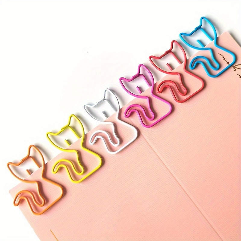 

20-pack Cat-shaped Metal Paper Clips, Multicolor, Durable & Decorative Office Stationery Accessories