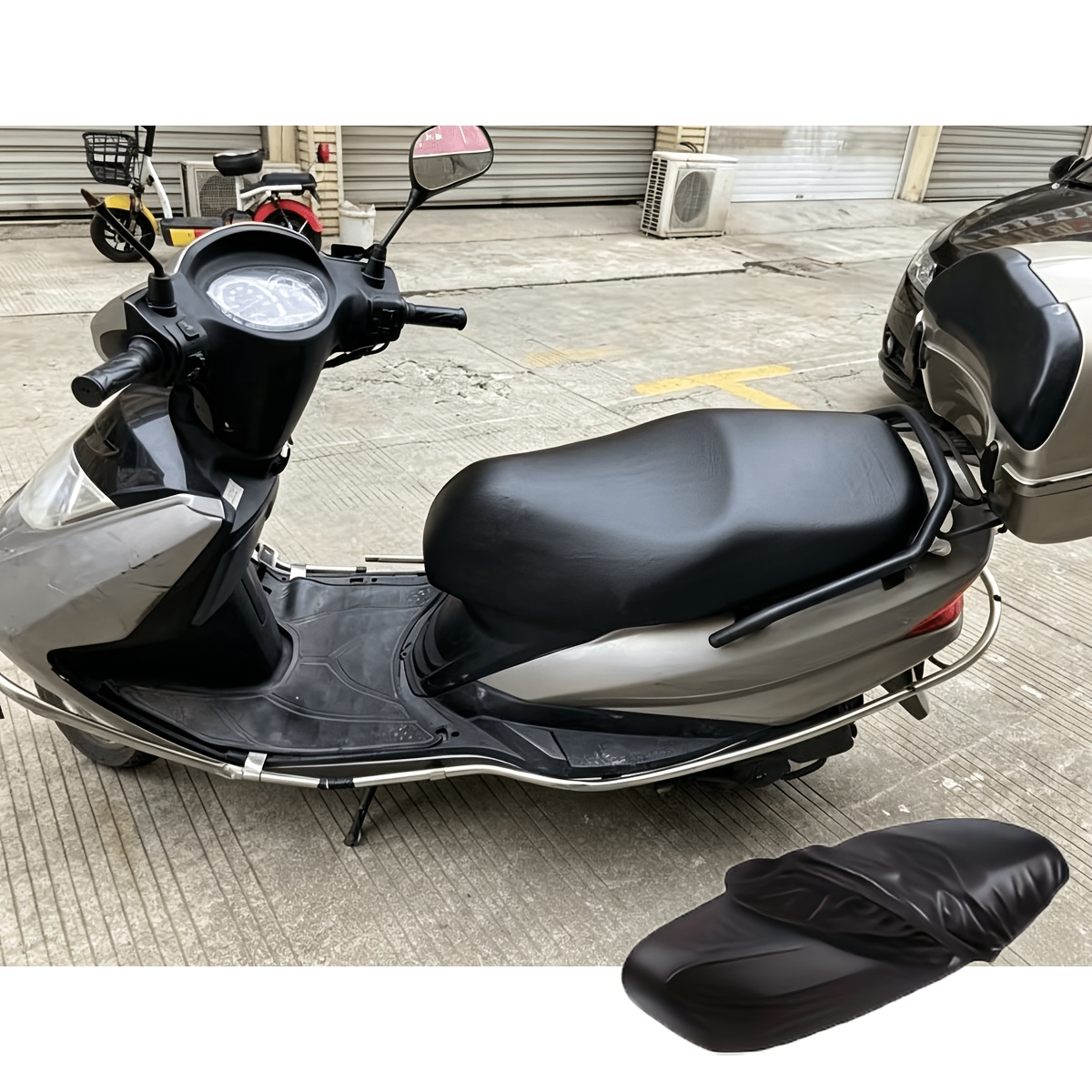 E-shop Verbesserter Motorrad- Sitzbezug – Hochelastisches PU-Leder, staubdicht UV-beständig, verdicktes verschleißfestes Design, geeignet für