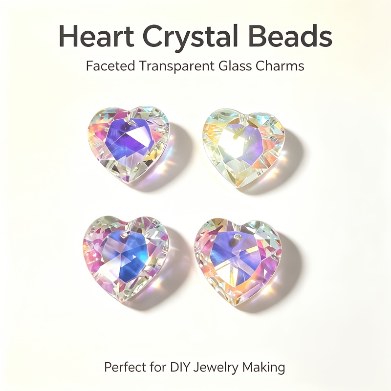 AB Iridescent Heart Crystal Pendant Necklace