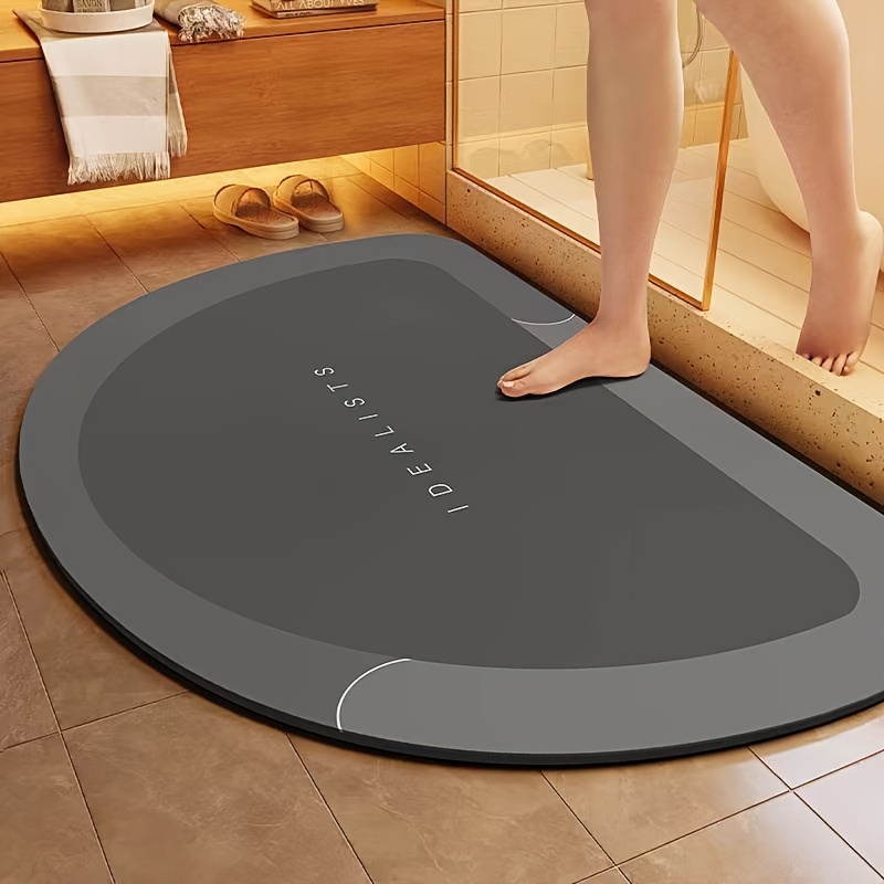 

1pc Soft Polyester Bathroom Floor Mat, Non-slip Mud Bath Mat, Carpet For Kitchen, Laundry, Bedroom - Unscented, No Electricity Or Battery Needed, Toilet Mat