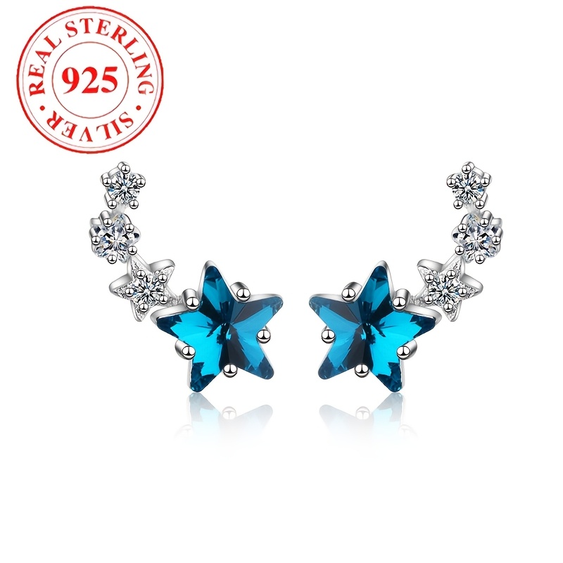 

Chic Stud Earrings In 925 Sterling Silver With Synthetic Zirconia - Hypoallergenic, Casual Attire & Gifting