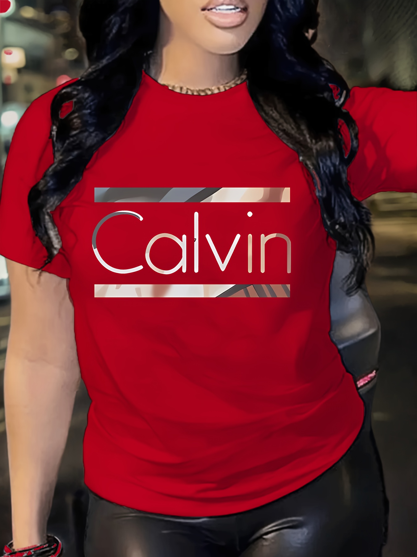 1pc Stylish Letter Print Women's Casual Sport Black Dark Grey White Apricot Brick Red Matcha Round Neck Pullover T-Shirt Polyester Spandex Comfortable Short Sleeve Top