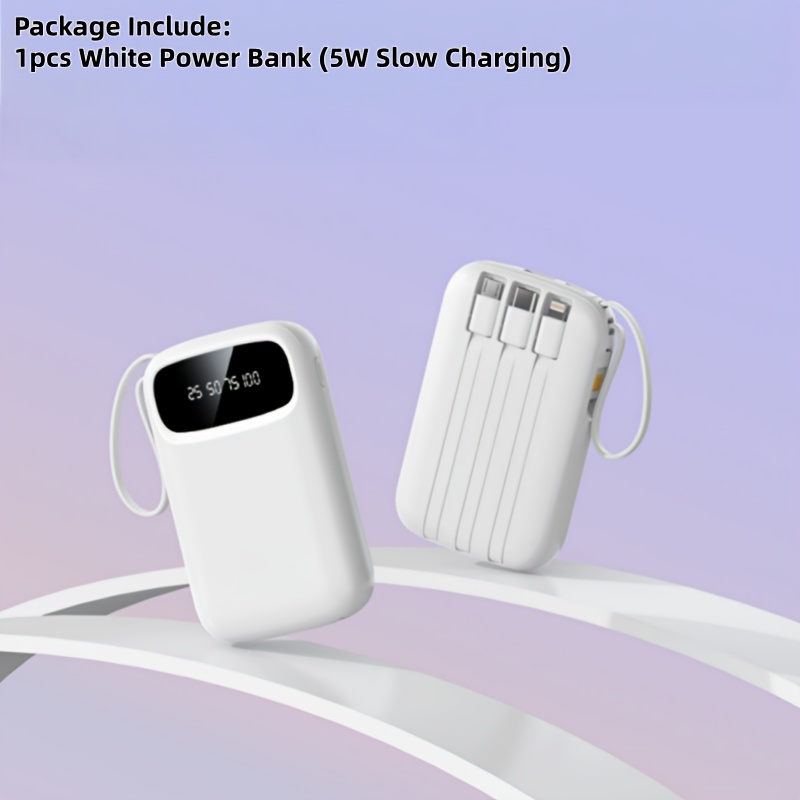TEMU 2026 10000mah Mini Cute Portable Pocket Size 5w Slow Charging/15w Fast Charging/22.5w Super Fast Charging Cartoon Power Bank, Small But Large