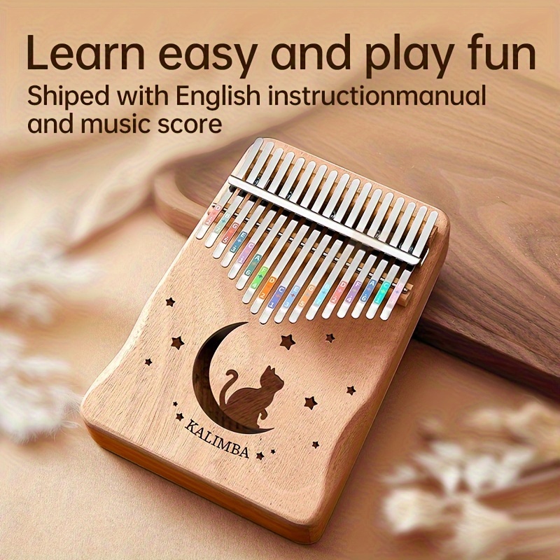 

17-key Kalimba Thumb Piano For Beginners, Wooden Finger Keyboard With English Instruction Manual And Music Score, Portable Musical Instrument Ideal For Gifting