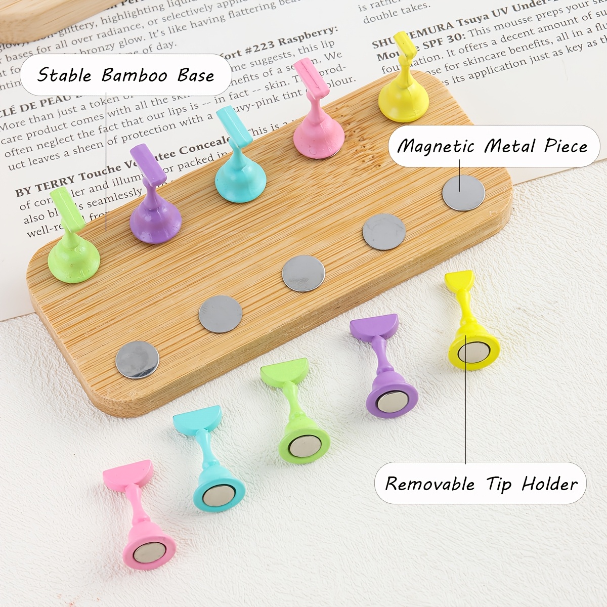 Macaron Bamboo Base Nail Art Practice Stand