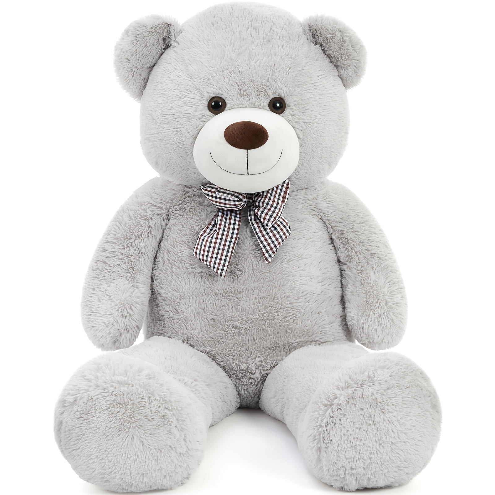 Image of Morismos Gray Bear 120cm Xxl, Large Plush Bear Stuffed Animal Toy Big, Kawaii Mothers Day Presents For Women Girlfriend Kids Girls Birthday Party Decorations