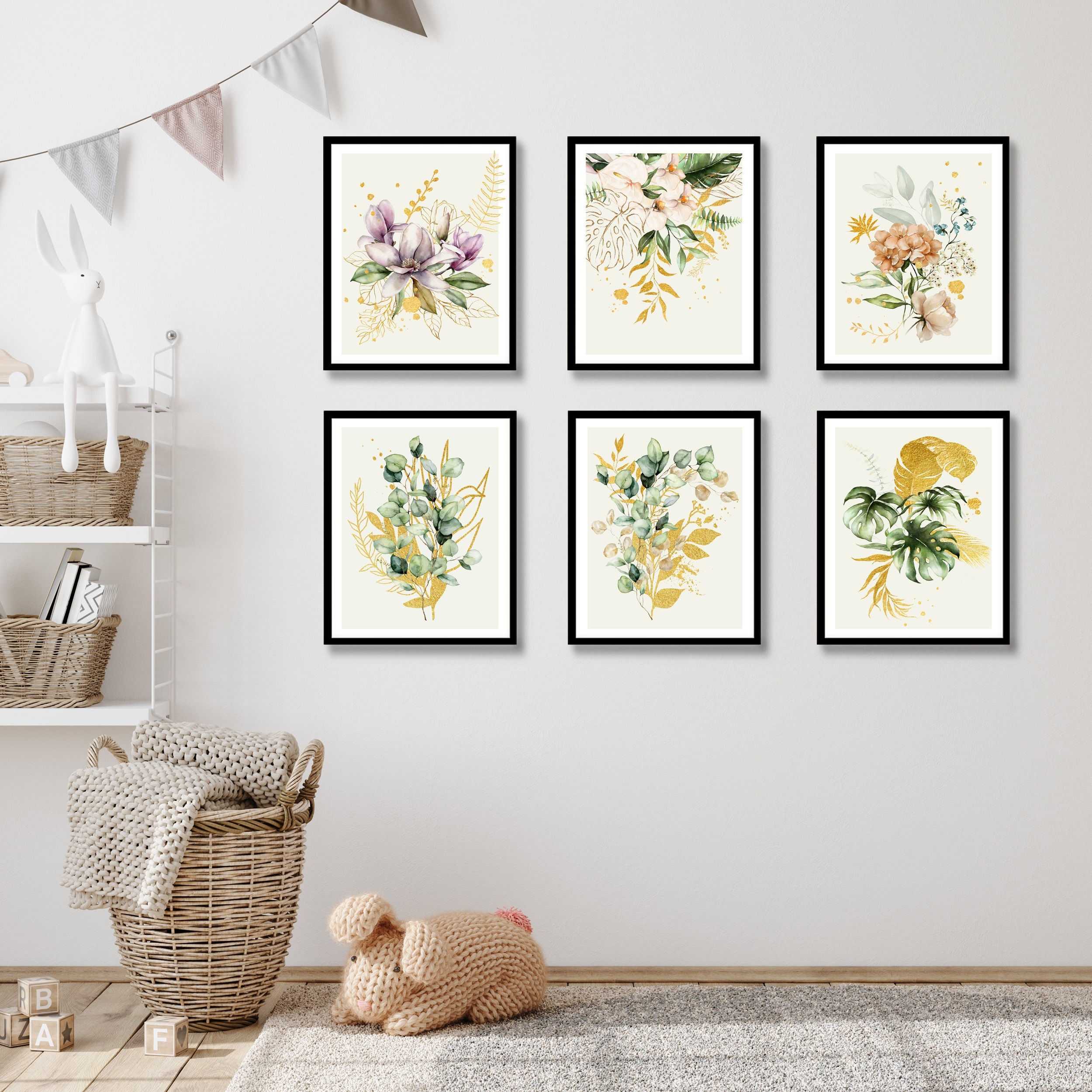 3pz Poster Piante Fiori, Dipinto Su Tela Bianco Floreale Con Foglie D'Oro,  Immagini D'Arte Nordica Per Soggiorno, Camera Da Letto, Decorazione  D'Interni, Senza Cornice - Temu Italy