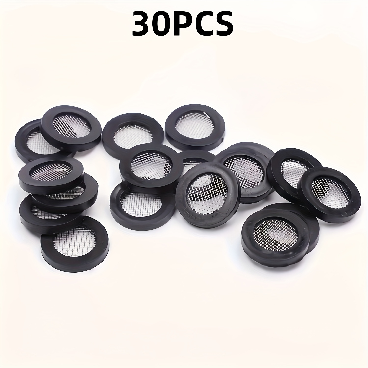 30/60/120pcs Plastic Faucet Filter Washers - No Tools Needed, Durable & Clog-resistant Filter For Standard 1/2 Inch Shower Hose & Nozzle, Water Faucet Filter, Diy Enthusiasts