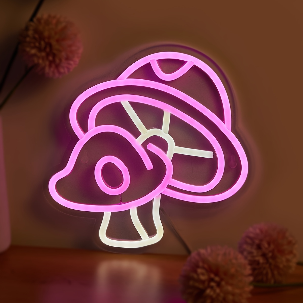 

Led Neon Mushroom Usb Powered Neon Signs Night Light 3d Wall Art & Game Room Bedroom Party Decor Lamp Signs