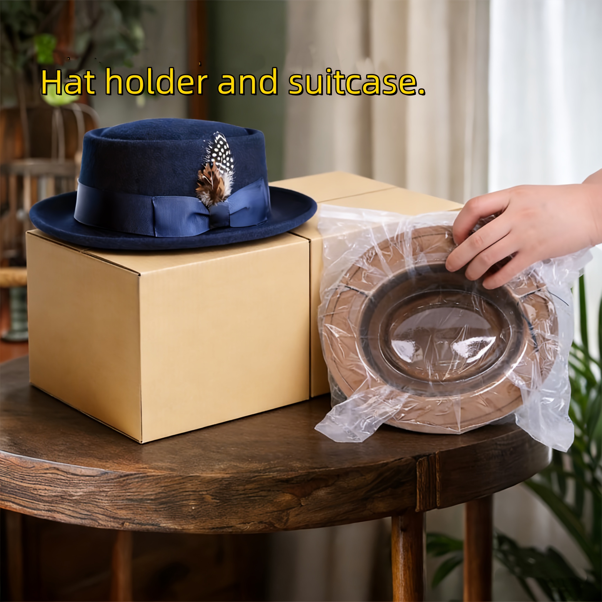 TEMU Premium Cashmere Wool Felt Hat - Suitable For Formal Parties, Christmas Gifts, Fedora Hats For Men, Weddings, Jazz Hats, Holiday Parties, Men's