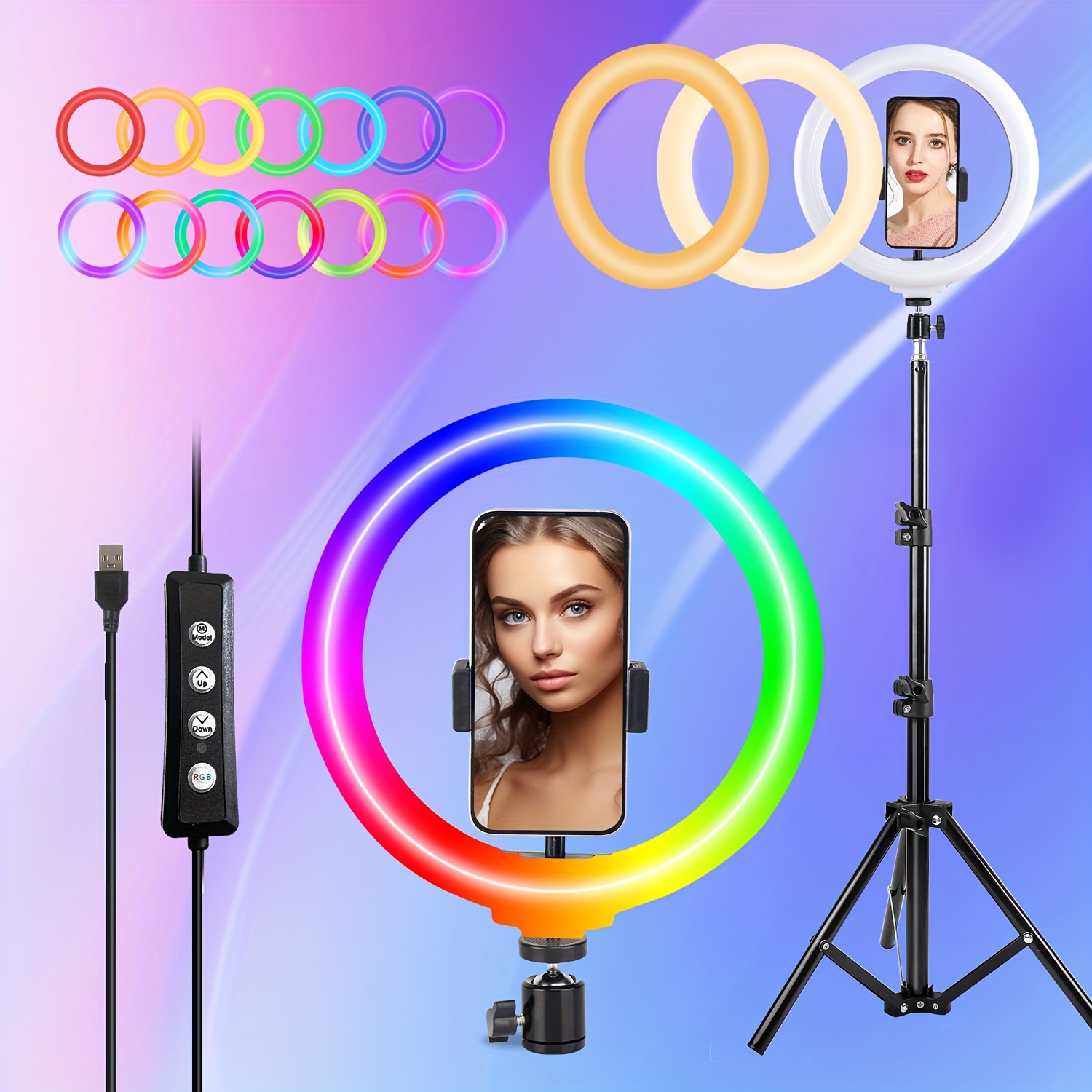 

10" And Stand 2 Phone - 38 Dimming/ - For Makeup, , And Live