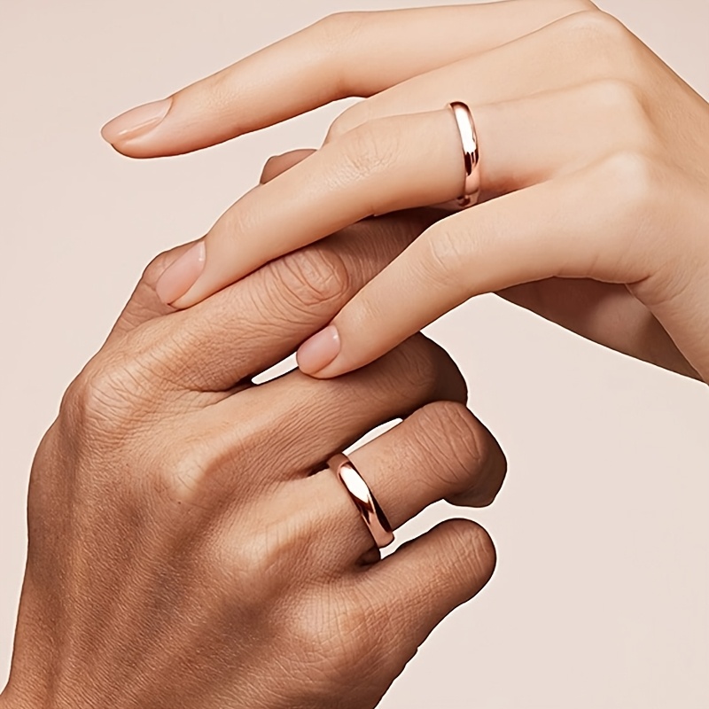 1pc anillos pareja elegantes en acero inoxidable Temu Spain