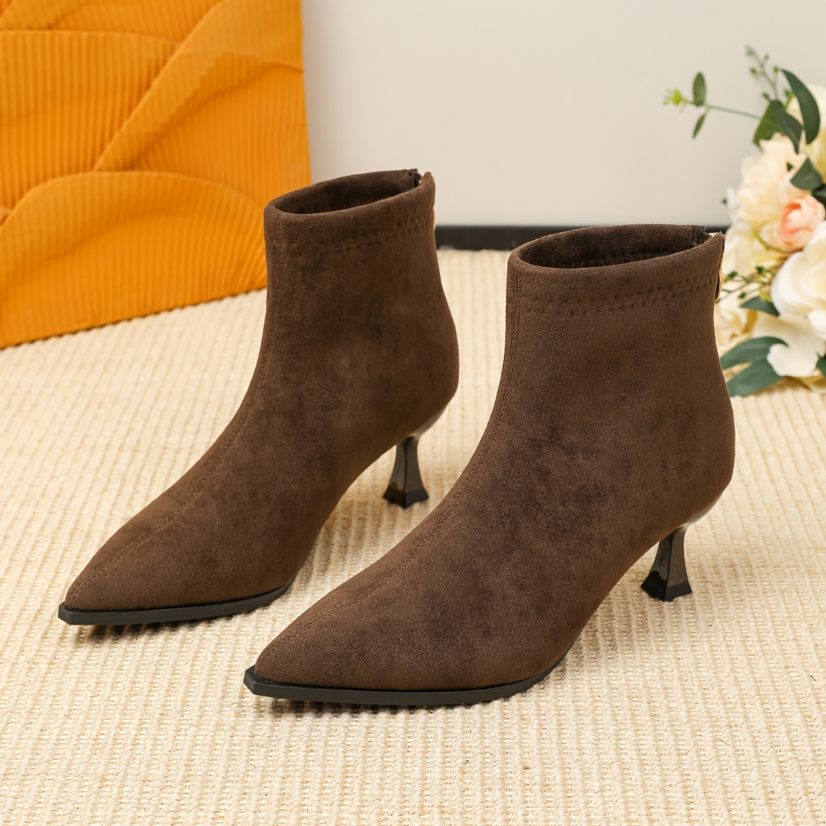 TEMU Western Stretch Women's Boots Soft Heel Boots Versatile Skinny Boots Thickened Warm Boots Winter Wear Party Women's Boots Work Boots Party Wear