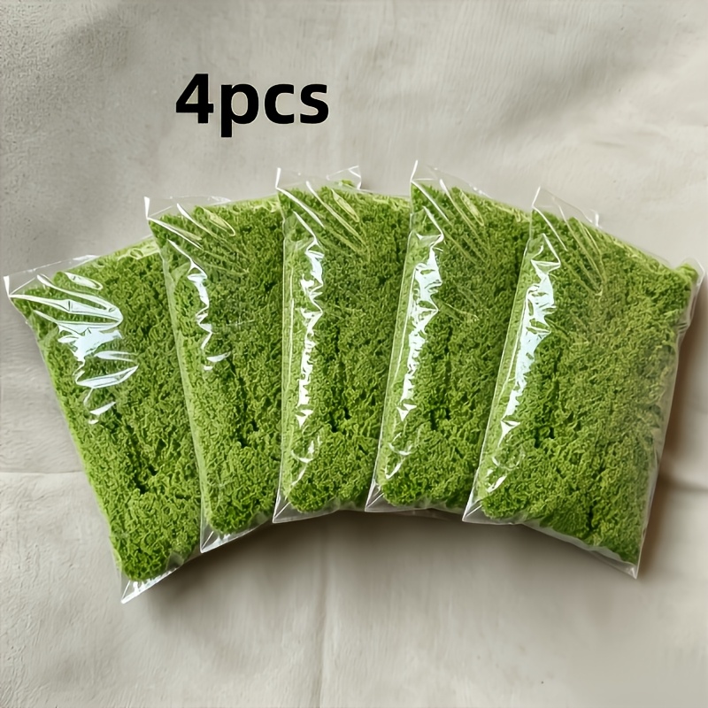 TEMU 4 Paquets de Mousse Artificielle - Décoration Durable en Plastique pour Intérieur/Extérieur, Adaptée aux Contenants en Verre, aux Pots de Fleurs