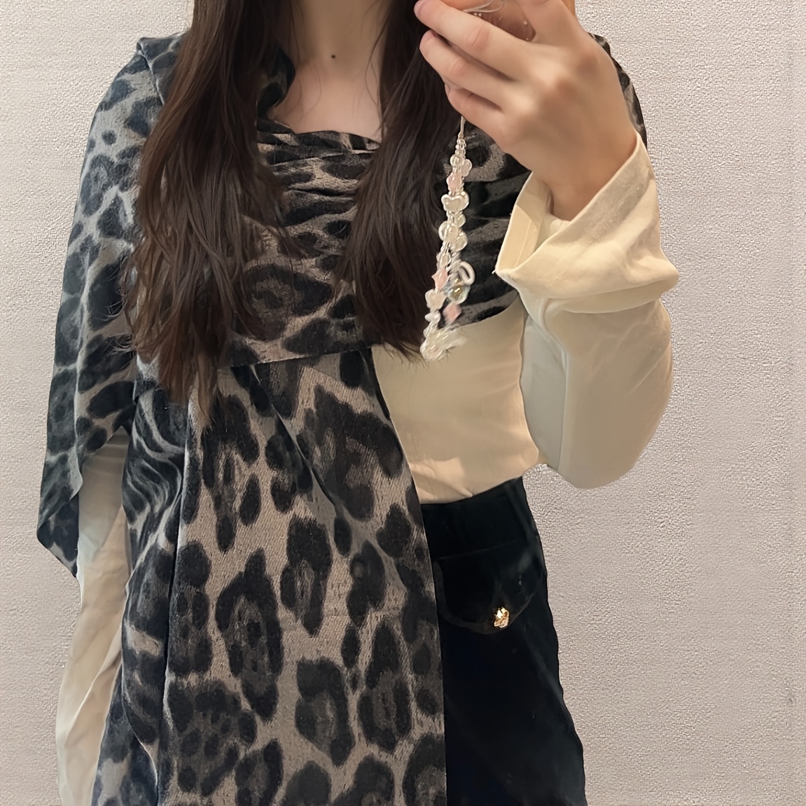 Image of Autumn And Winter Leopard Print Fashion Scarf, Warm