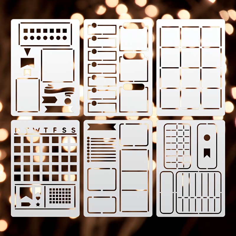 Diary Stencil, Weekly Layout Stencil For Journal And Planner, Week Spread Template Stencil, Daily Layout Stencil.