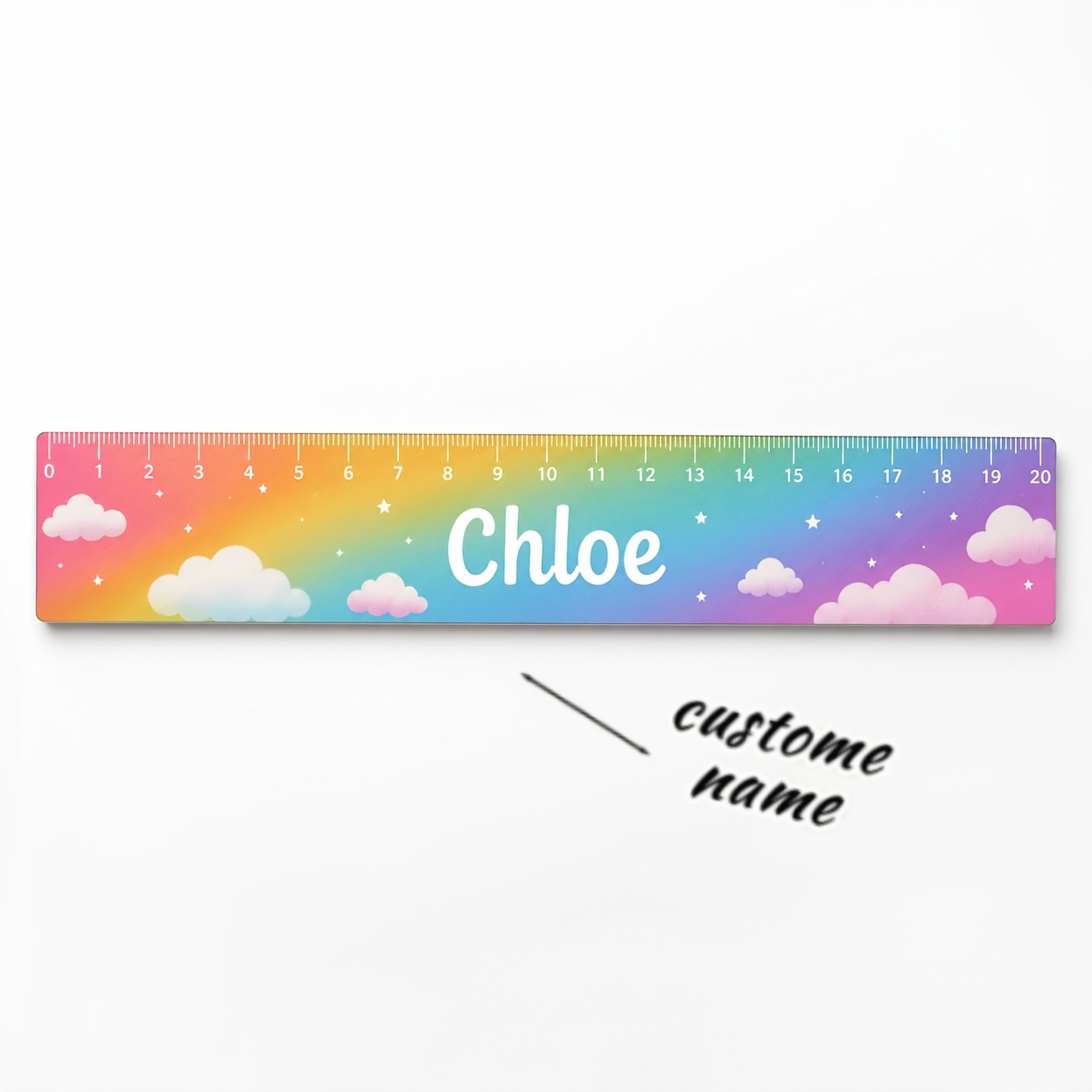 TEMU 2d Flat Custom Personalized Wooden Ruler With Custom Name, Floral And Animal Pattern Custom Straight Ruler With Clear Precise Scale, Ideal Back