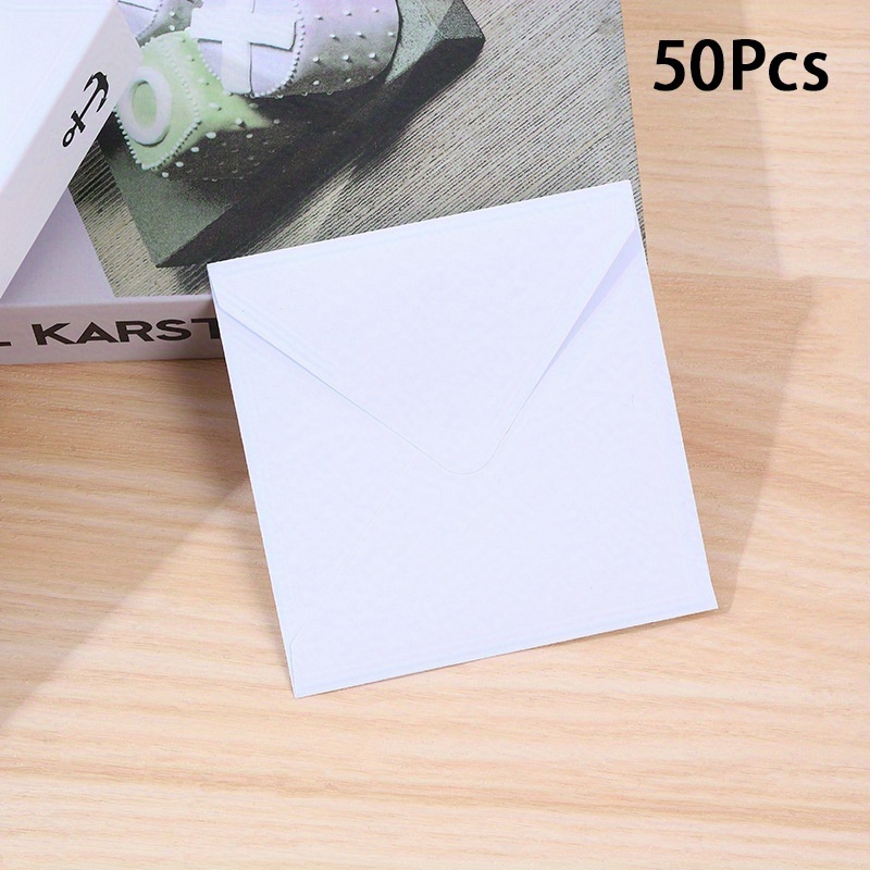 TEMU 50 enveloppes autocollantes élégantes et - Enveloppes carrées imprimables avec fermeture adhésive, pour Noël, invitations de mariage, photos,