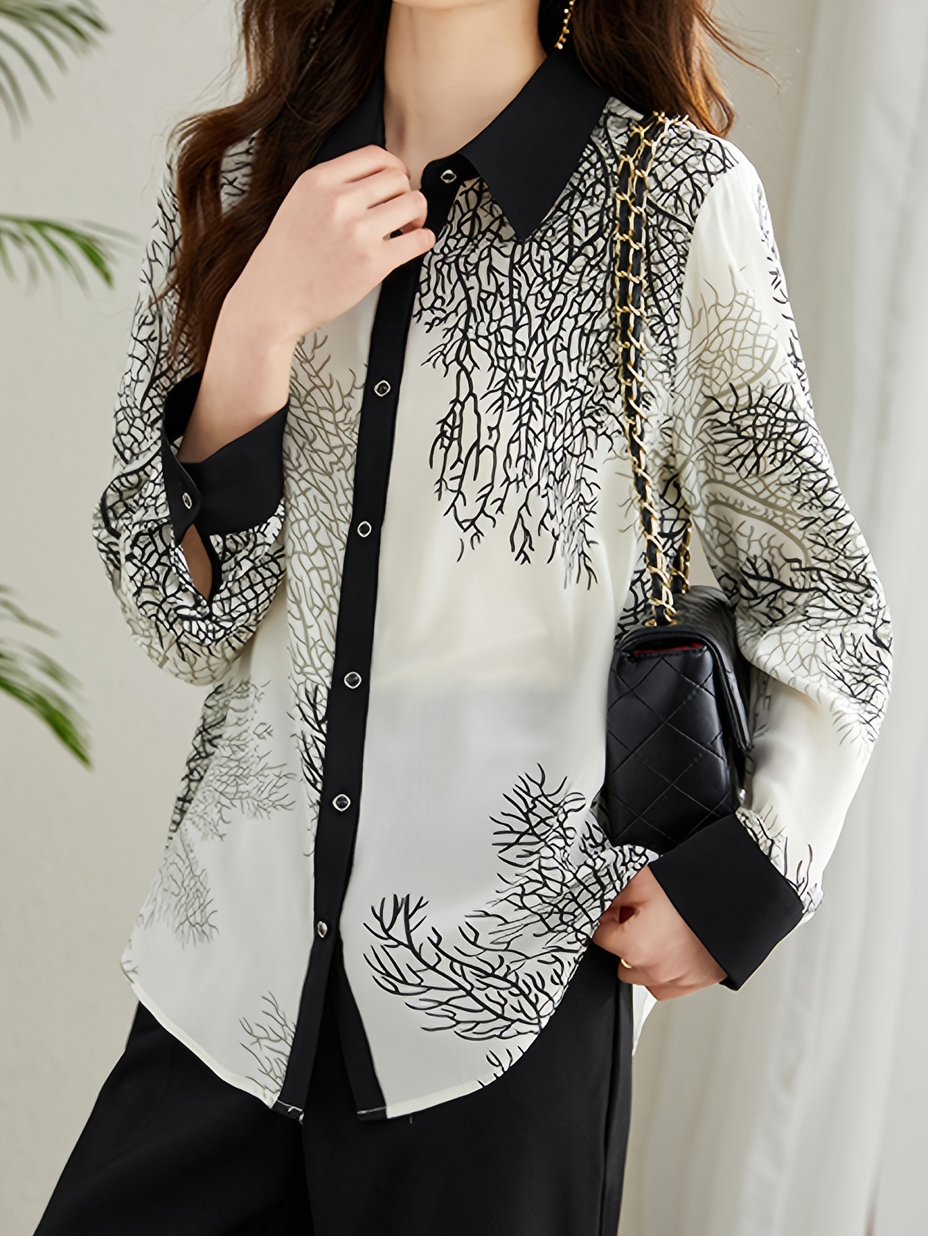patterned satin blouse