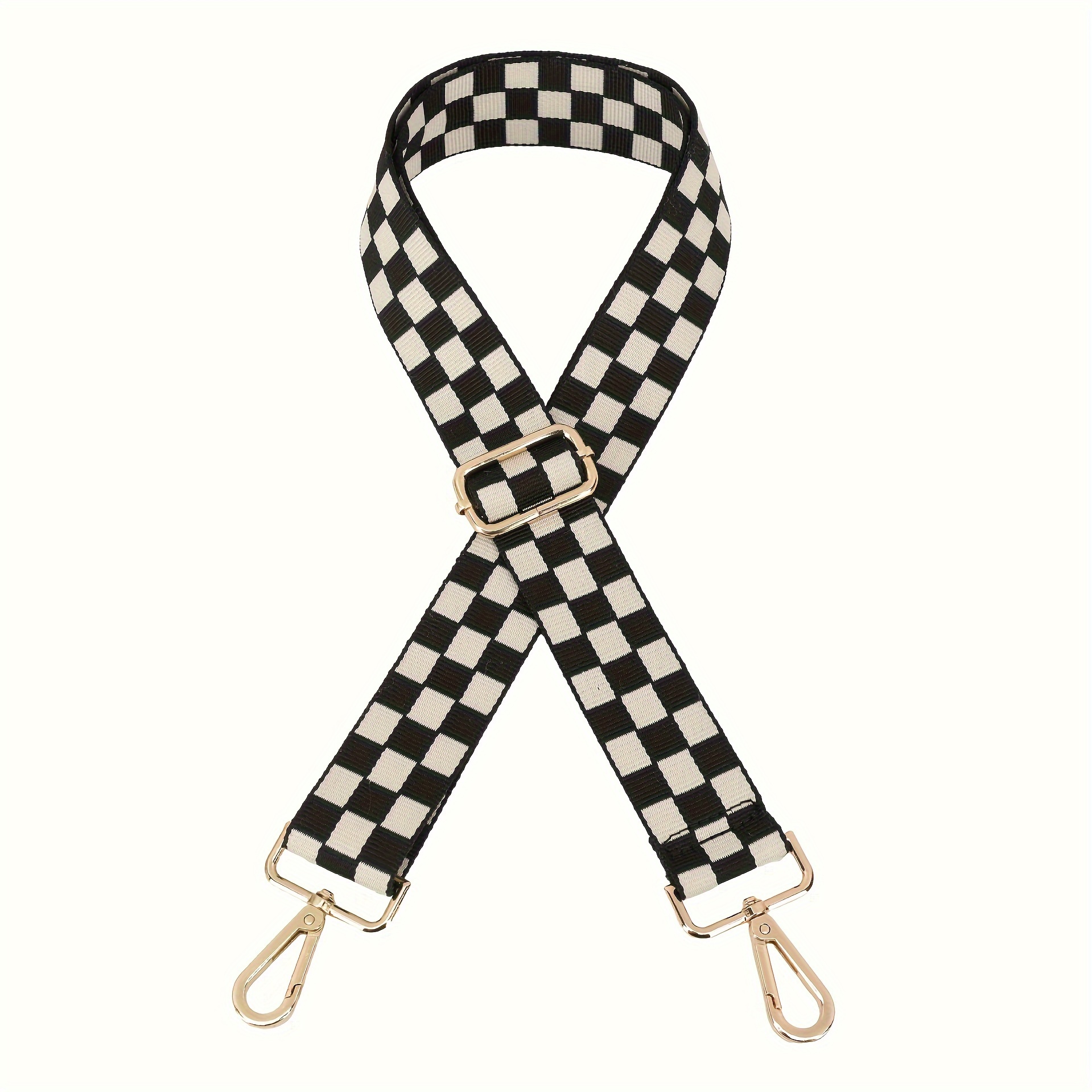 

Adjustable Checkered Backpack Strap - Diy Travel Accessory, Length Customizable, Comfortable Design - Nylon