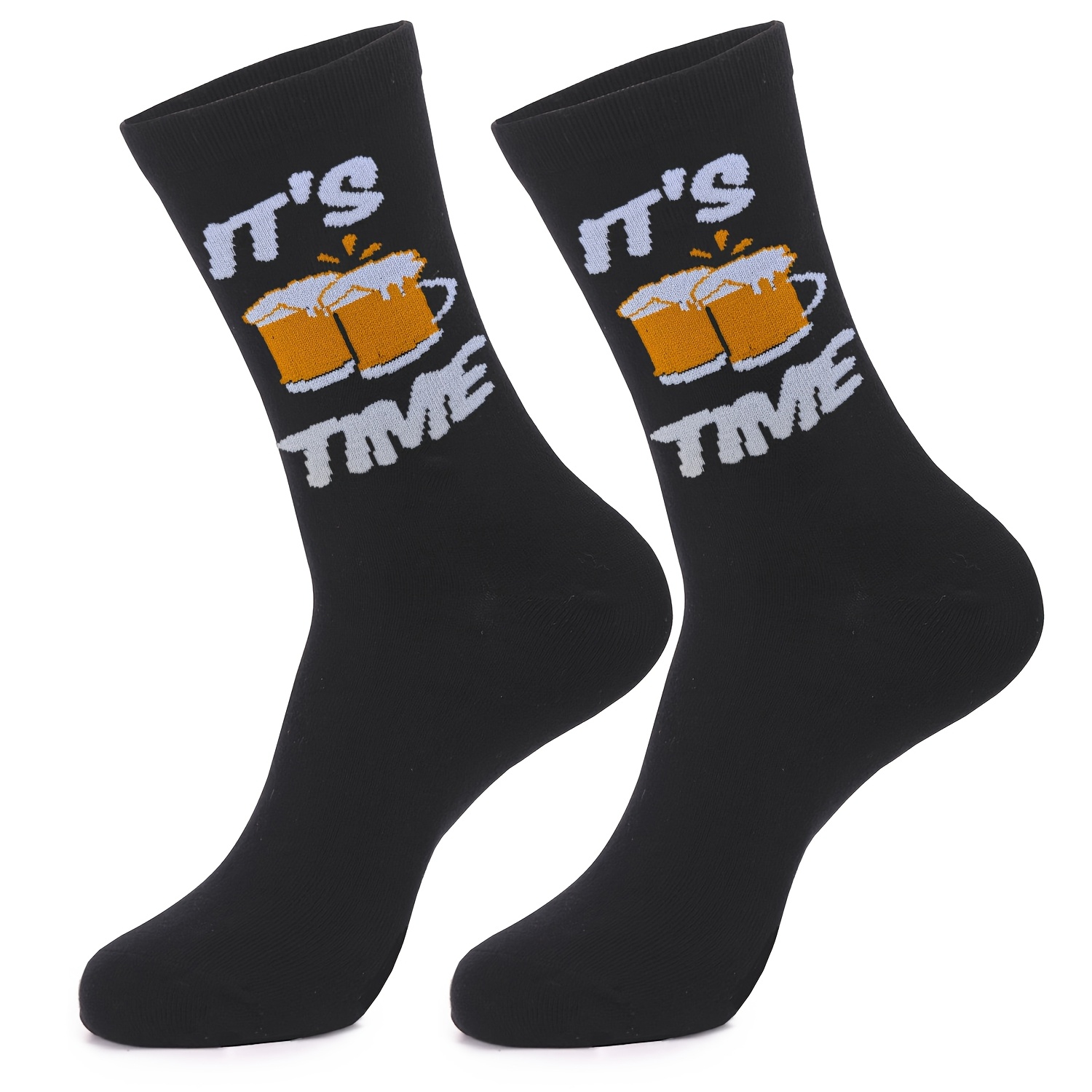 TEMU 1 par de calcetines para hombre la pantorrilla con temática de cerveza, con jarra de cerveza y cervecería - Calcetines casuales de media caña